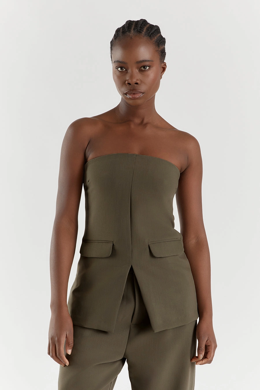 WILLA PETROL STRAPLESS TOP