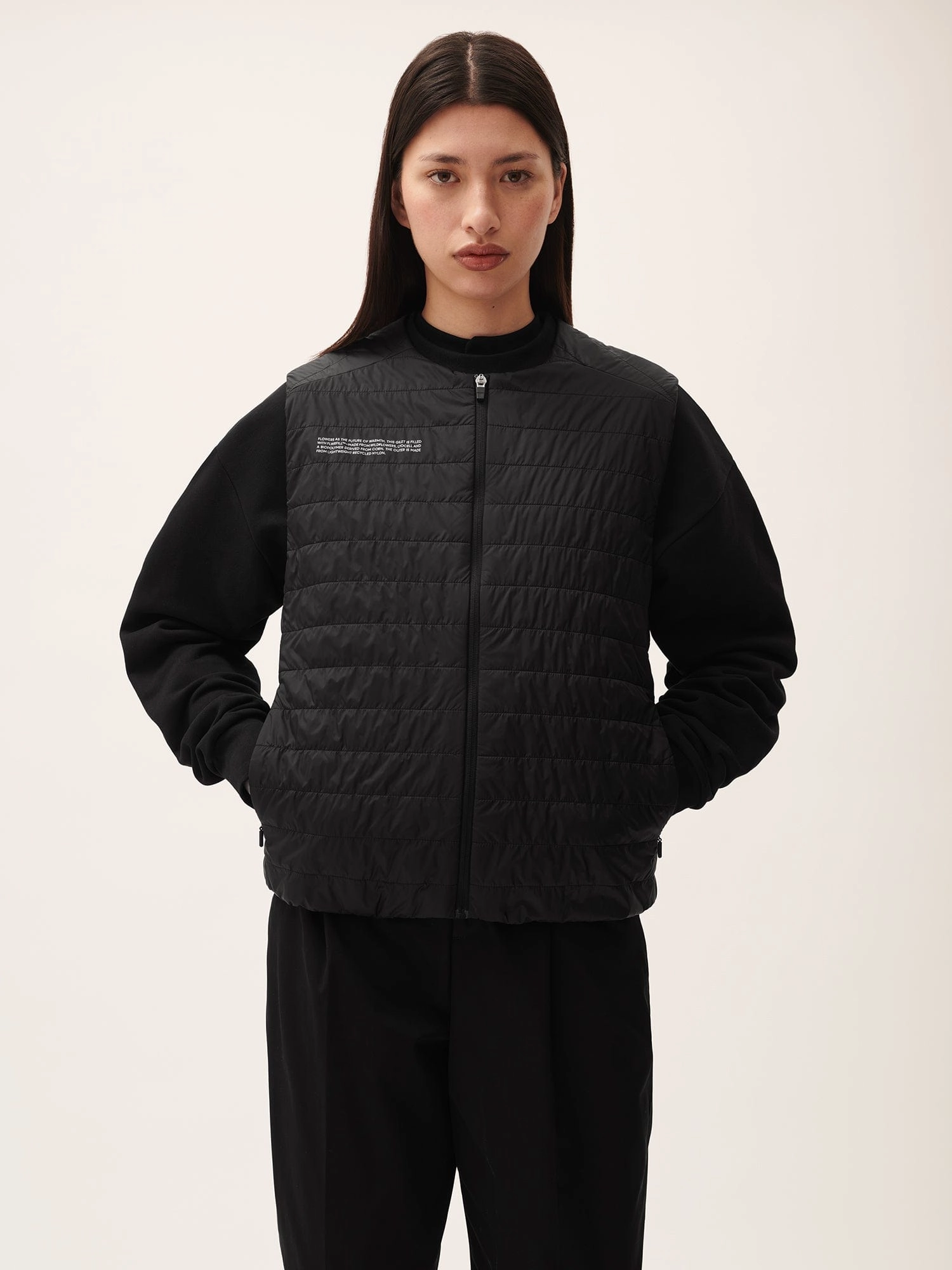 Womens Flower-Warmth Lite Gilet—Black