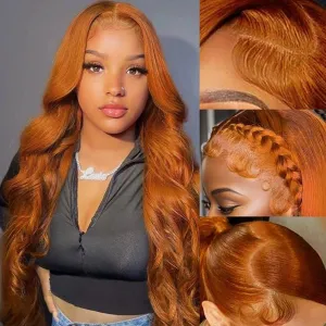 WOWANGEL 9X6 Wear Go Glueless Wig Ginger Color HD Lace Wigs Body Wave