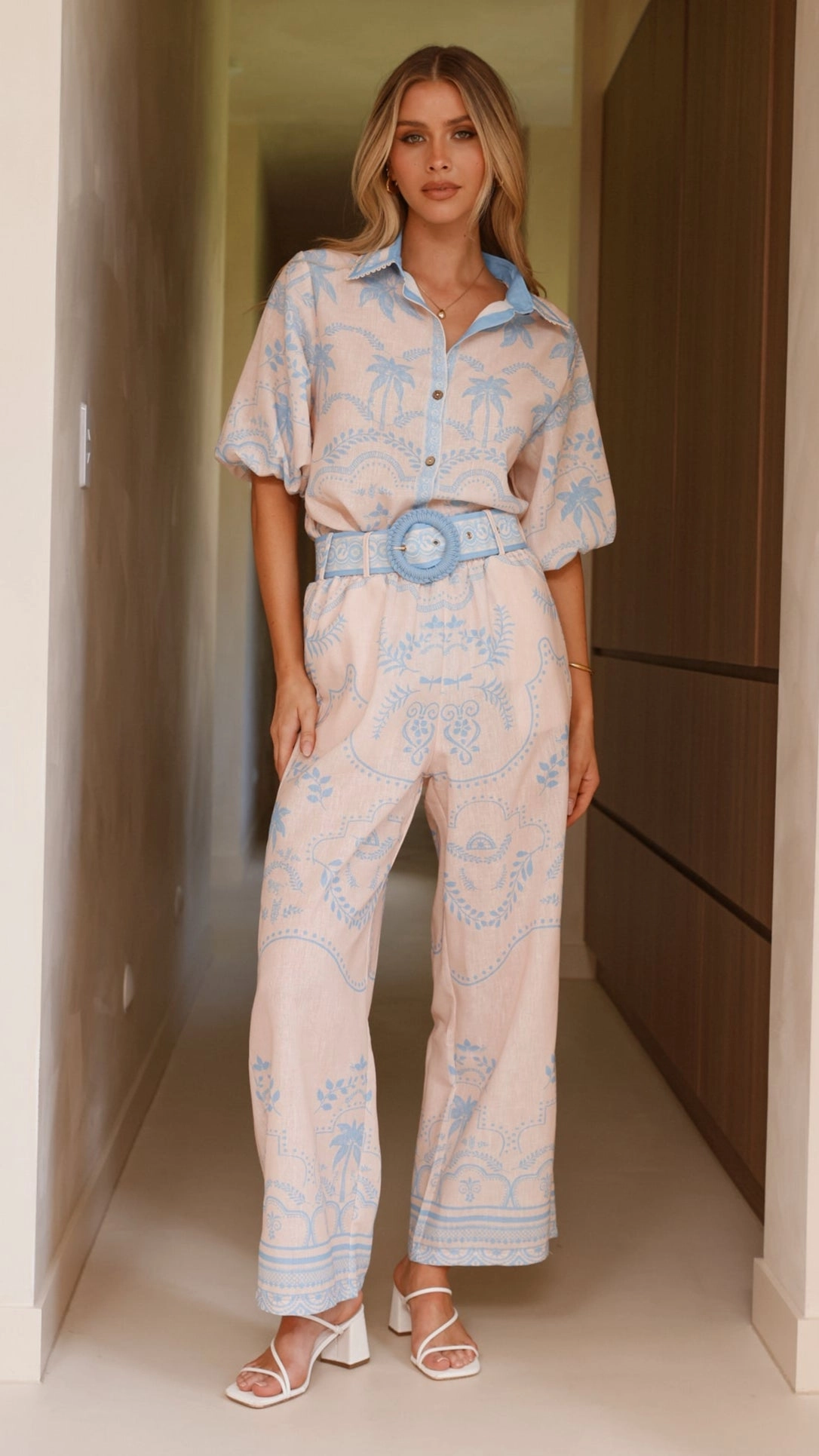 Xander Wide Leg Pants - Blue