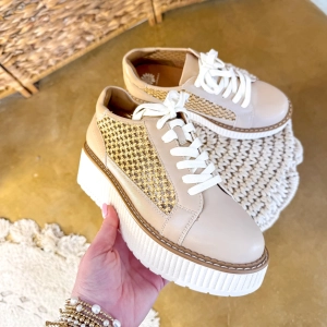 Yellow Box | Mercer Mesh Flatform Sneaker in Natural