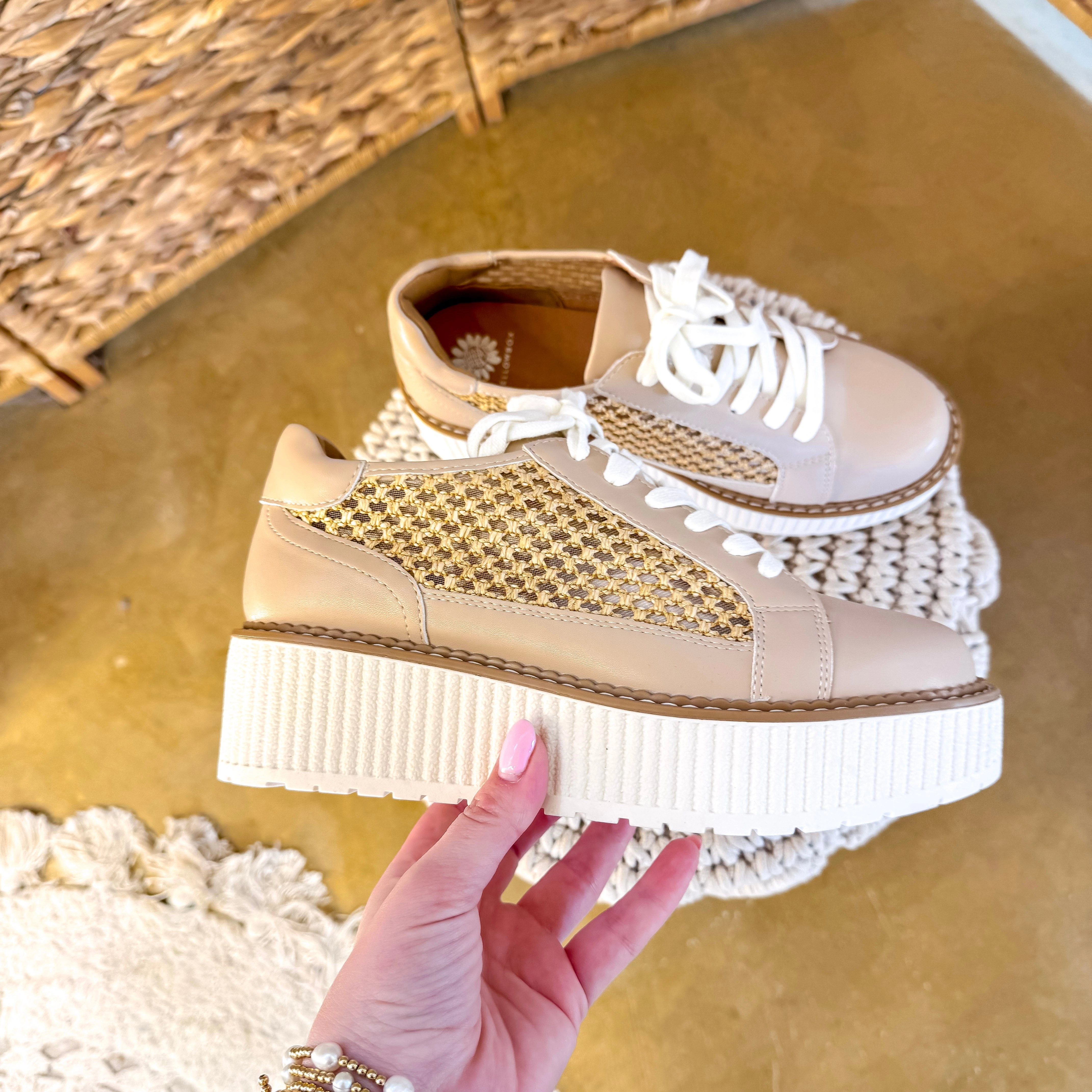 Yellow Box | Mercer Mesh Flatform Sneaker in Natural