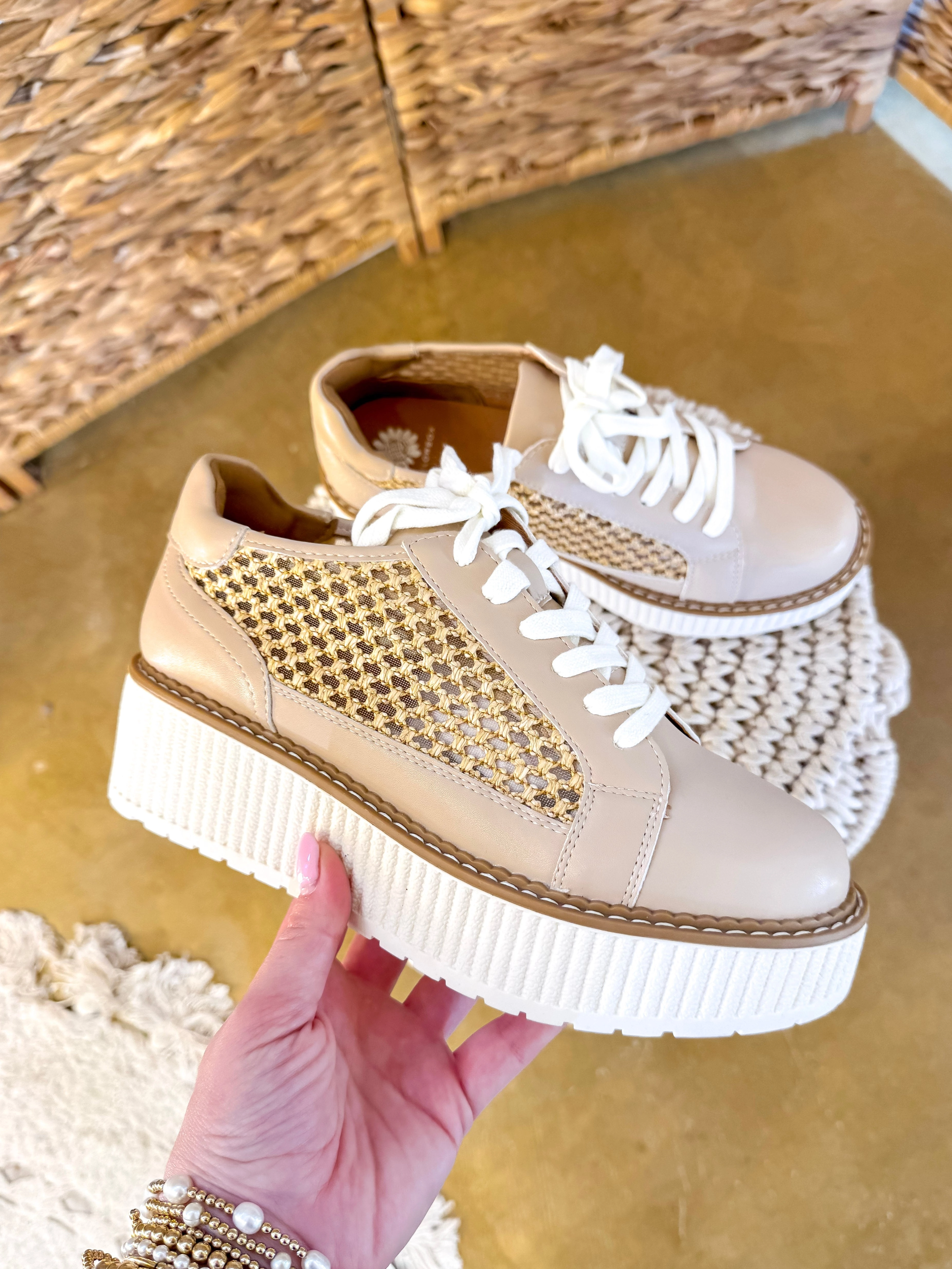 Yellow Box | Mercer Mesh Flatform Sneaker in Natural