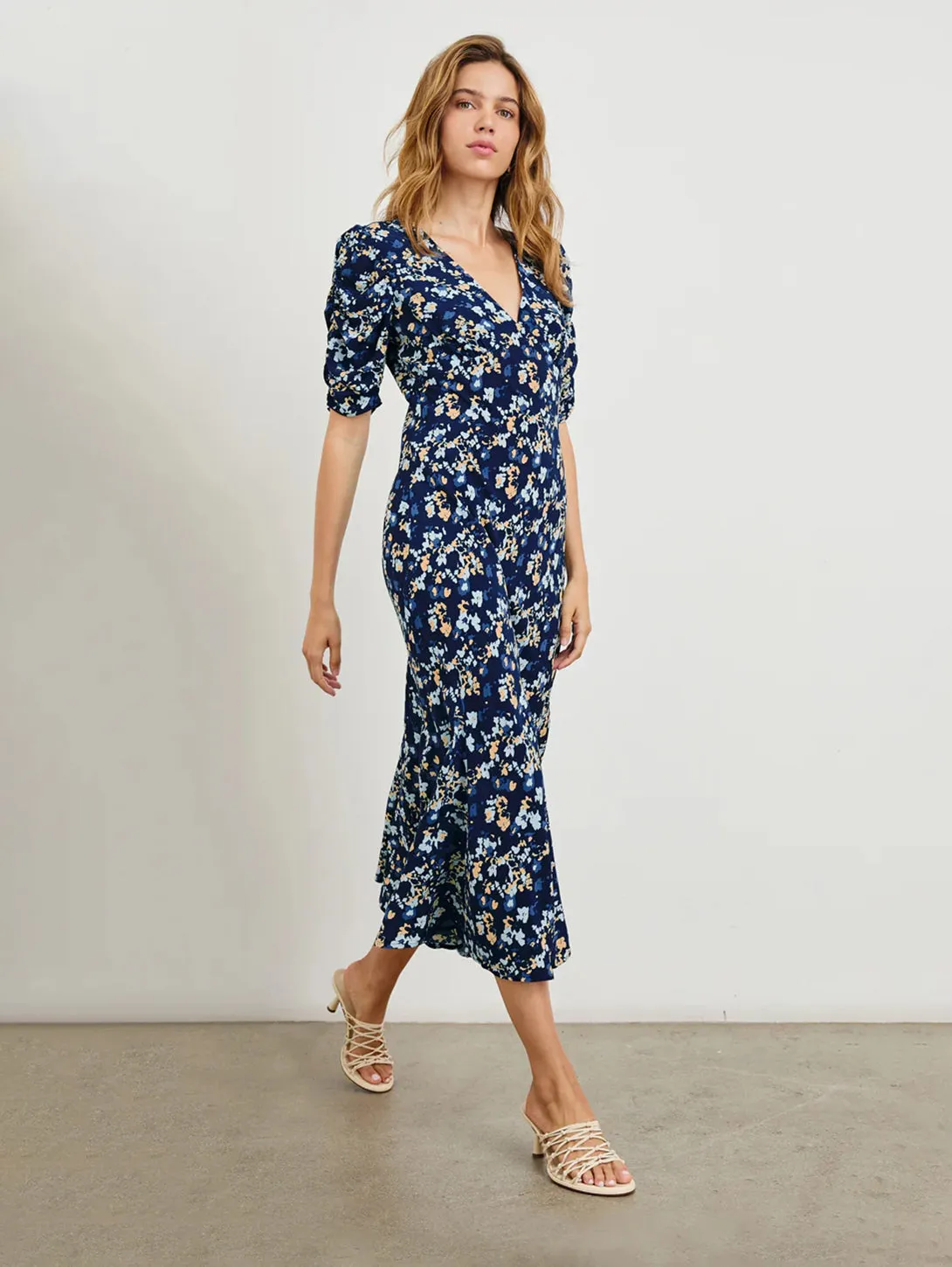 Zariah Dress - Navy Flora