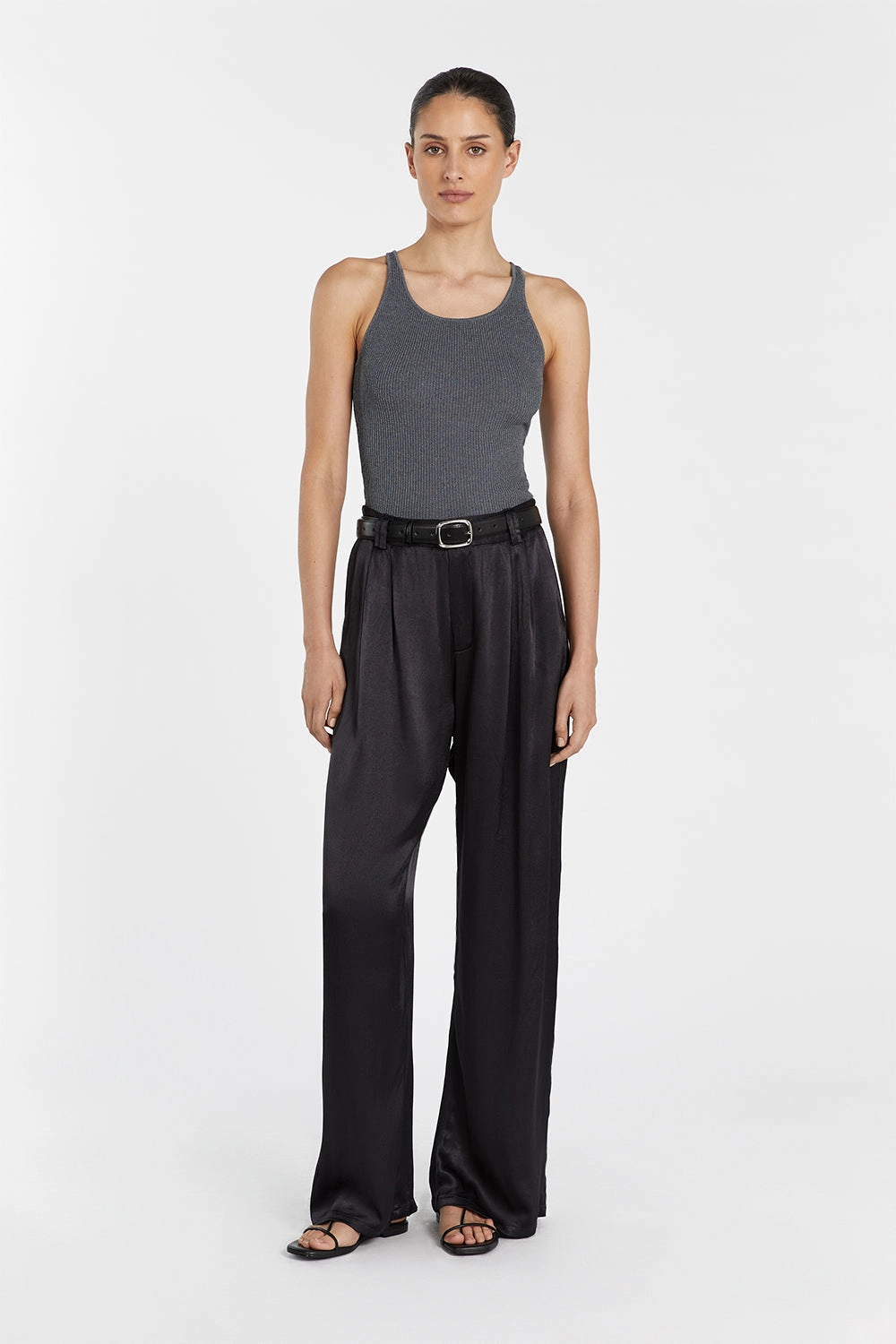 ZOE SLATE SATIN PANT